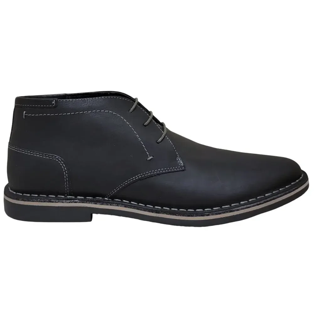 Steve Madden Men Harken Chukka Ankle Boots Size US 7.5W Black Leather